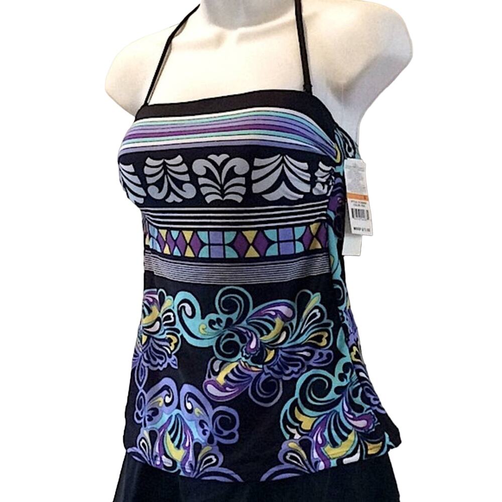 Kenneth Cole 🆕 Tankini Swimsuit Top Small NEW